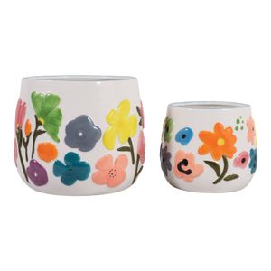 NICKGROVE SET OF 2 ORANGE PLANTER 7 (IN) 5