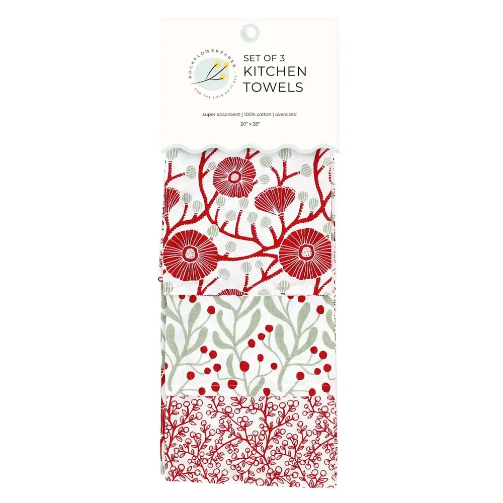 Cardinal & Tree Cotton Kitchen Towels (Set of 3)