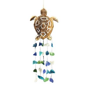 16" CARVED TURTLE GLASS CHIME 1