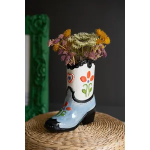Ceramic Cowboy Boot Vase 2