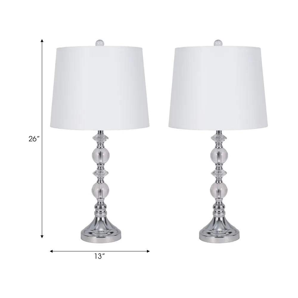 FARGOGATE SET OF 2 SILVER LAMPS 26 (IN)