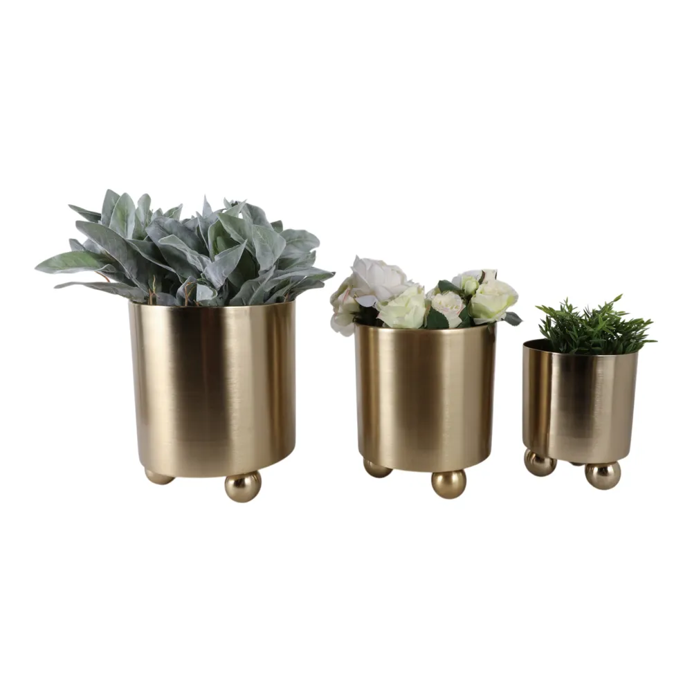 CLAYLAND SET OF 3 GOLD PLANTER 13 (IN)