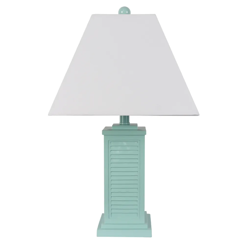 24" SEAFOAM GREEN SHUTTER STLYE LAMP
