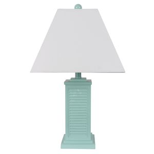 24" SEAFOAM GREEN SHUTTER STLYE LAMP 1
