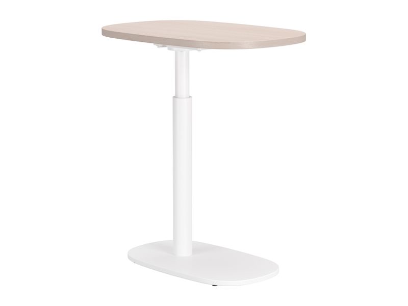 Buddy Adjustable Rotating Side Table Natural & White 6