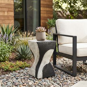 HELTONBURN WHITE GARDEN STOOL 19 (IN) 11