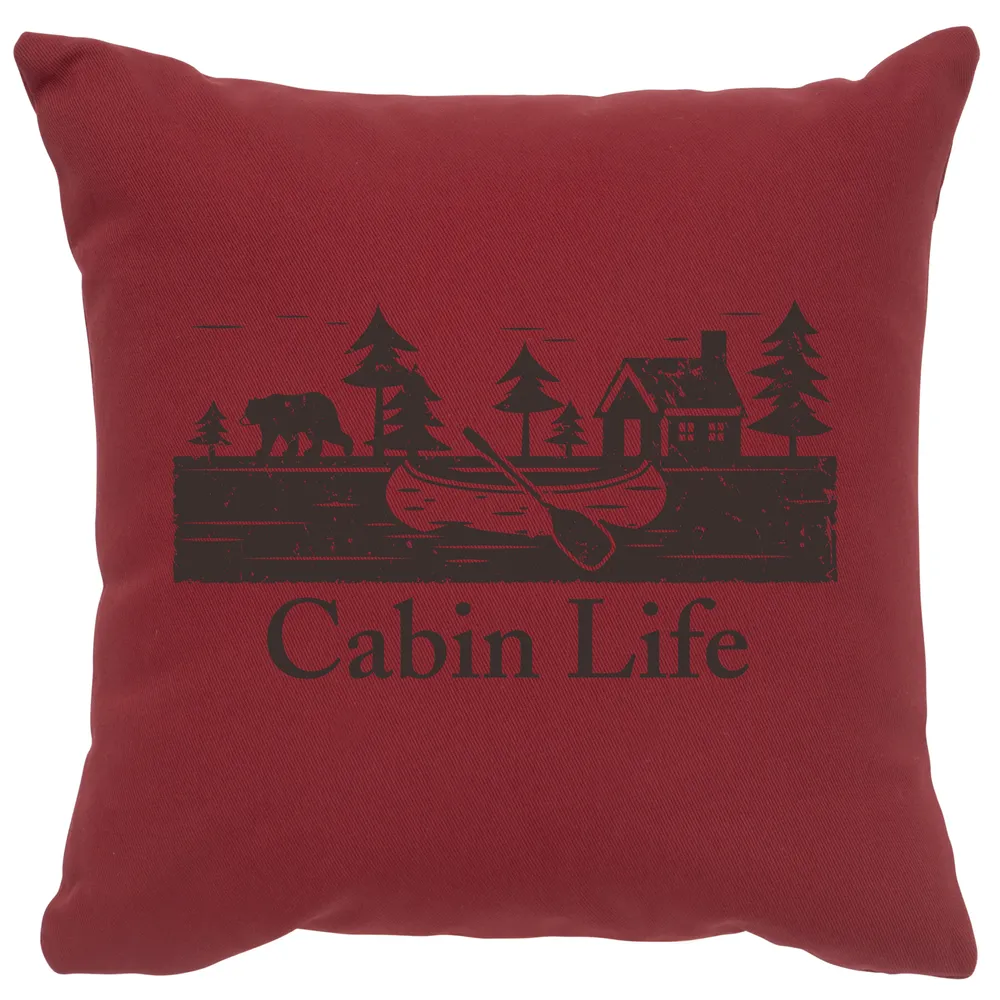 Image Pillow - Cabin Life - Cotton Brick