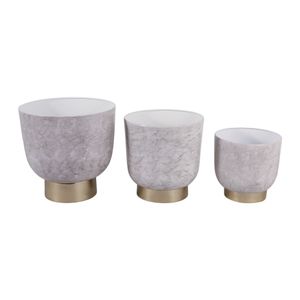 CLINTONCREST SET OF 3 IVORY PLANTER 14 (IN) 4
