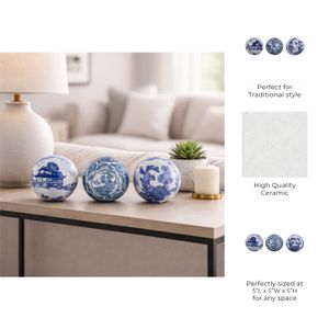 TRENTONSHAW SET OF 3 BLUE ORBS 5 (IN) 10