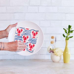 Lobster Waves blu Eco Sponge Cloths (Set of 2) 3