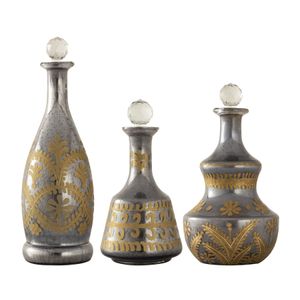 Kemal Bottle - Set of 3 Antique Silver 1