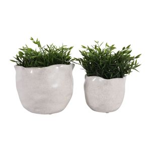 DRAPERSTONE SET OF 2 IVORY PLANTER 6 (IN) 3