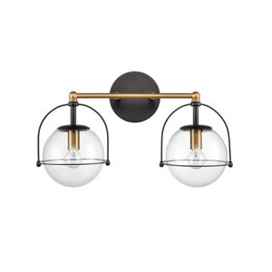 Langford 17'' Wide 2-Light Vanity Light - Satin Brass 2