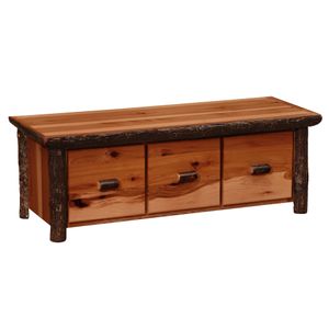 Hickory Entry Bench with Three Drawers - Cinnamon 2