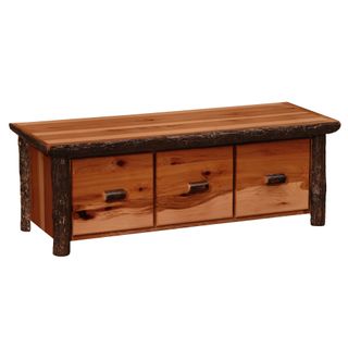 Hickory Entry Bench with Three Drawers - Cinnamon