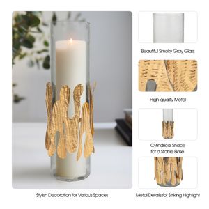 ASHWORTH GRAY CANDLE HOLDER 20 (IN) 10