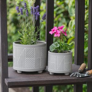 HARPERGATE SET OF 2 GRAY PLANTER 11 (IN) 2