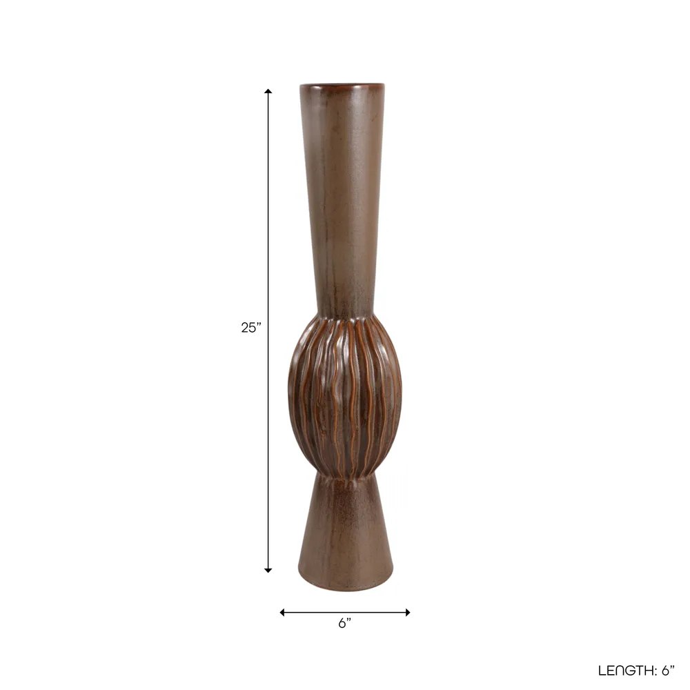 EATONCROSS BROWN VASE 26 (IN)