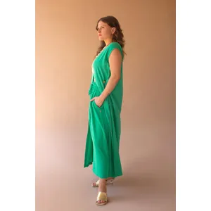 Elastic and Button Closure Waist Pant / Kale 3