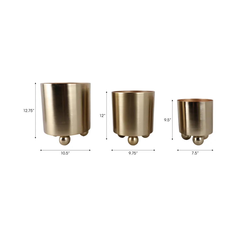CLAYLAND SET OF 3 GOLD PLANTER 13 (IN)