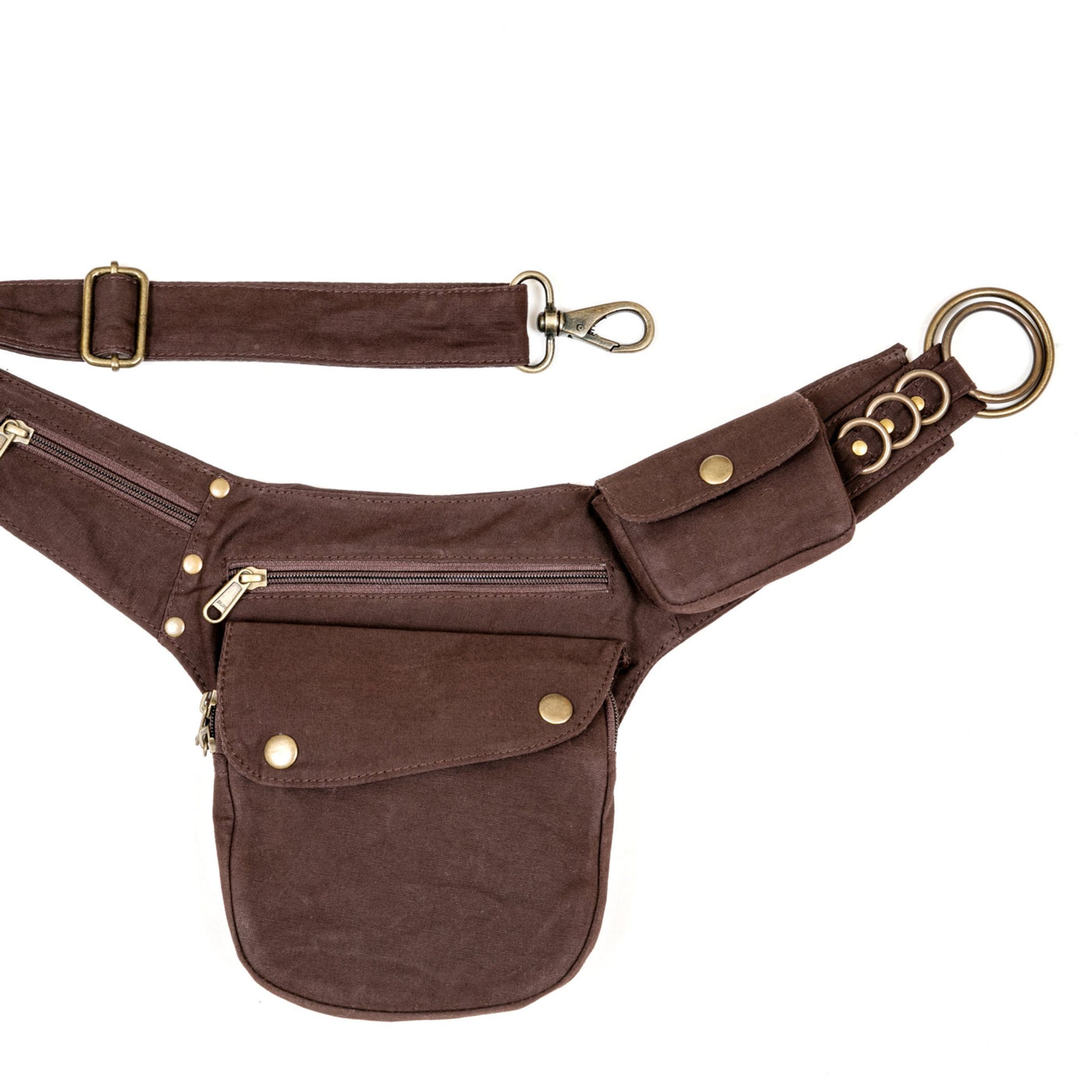 CANVAS HIP BAG - BROWN