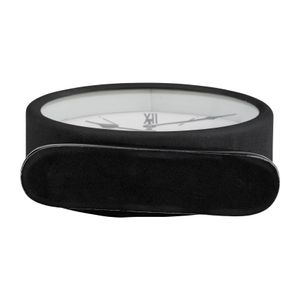 METAL,7"H,CANDID TABLE CLOCK,WHITE/BLACK 8