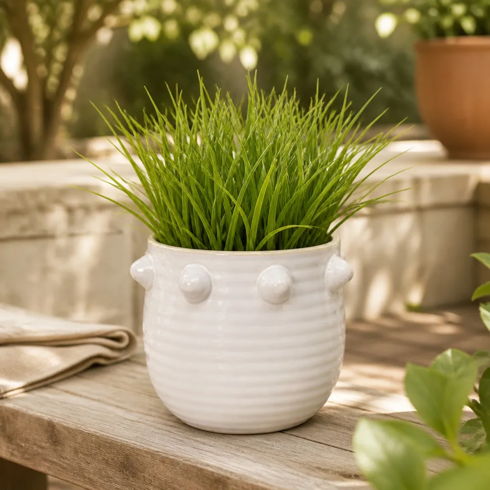 DEVONMOOR WHITE PLANTER 7 (IN)