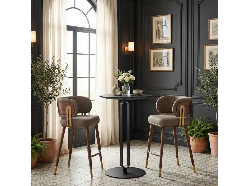 Brew Counter Stool Brown & Walnut 2