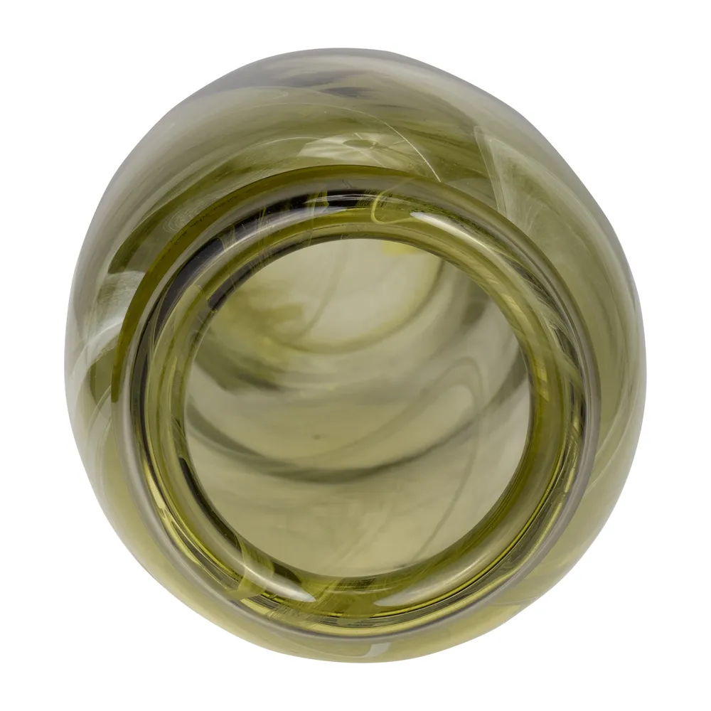 SOLCREST GREEN GLASS VASE 14 (IN)