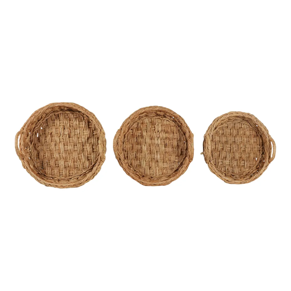THEADALE SET OF 3 BROWN TRAY 8 (IN)