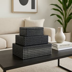 BLAINEMOOR SET OF 3 BLACK BOXES 4 (IN) 11