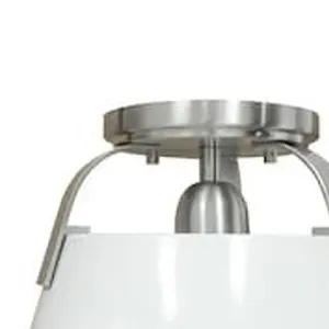 Jepson 9.5'' Wide 1-Light Semi Flush Mount - Matte White with Brushed Nickel 4