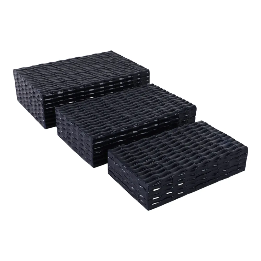 BROCKWOOD SET OF 3 BLUE BOXES 4 (IN)