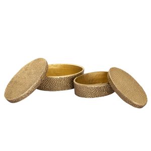 Oval Pebble Box - Small Brass 4