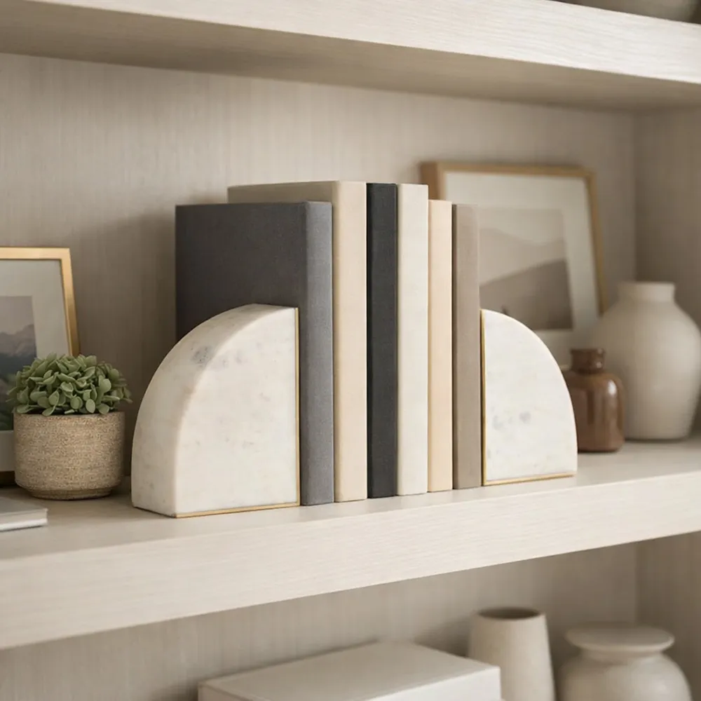 COREYFIELD SET OF 2 WHITE BOOKENDS 5 (IN)