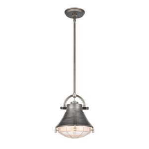 Urbanite 9'' Wide 1-Light Mini Pendant - Weathered Zinc 1