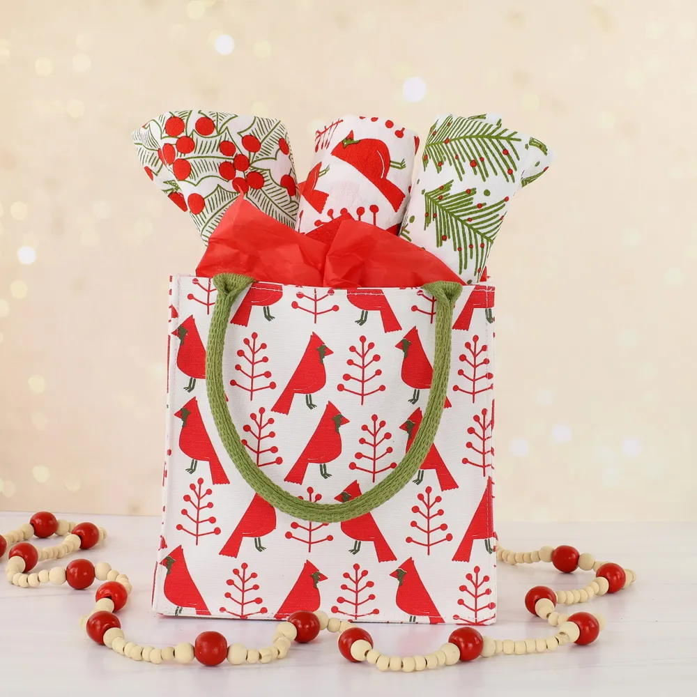 Cardinal & Tree Reusable Itsy Bitsy Gift Bag