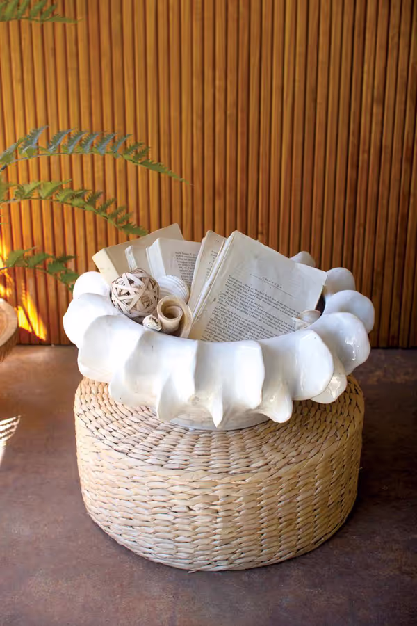 Organic Ruffle Ceramic Compote