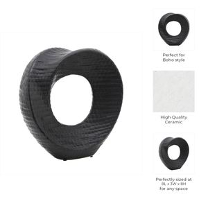 8" TEXTURED TABLE TOP DECO, BLACK 9