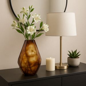 BOLTONHAVEN BROWN GLASS VASE 12 (IN) 11