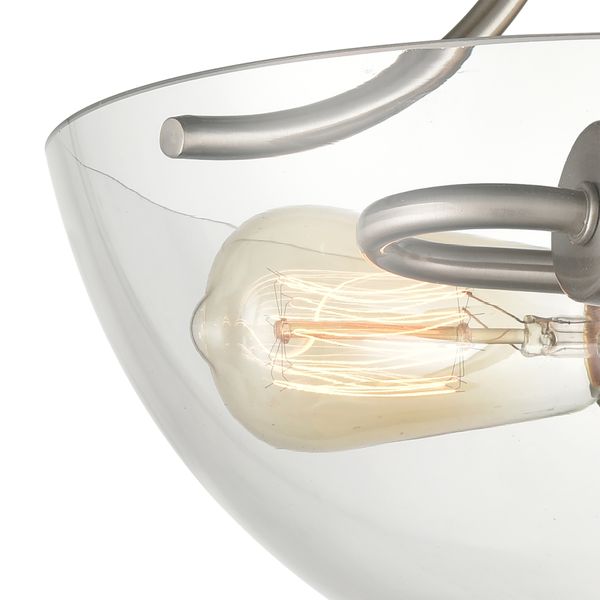 Astoria 15'' Wide 2-Light Semi Flush Mount - Brushed Nickel