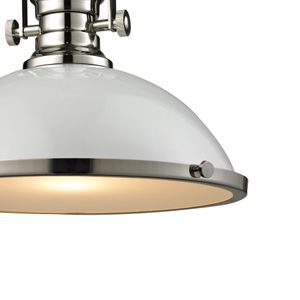 Chadwick 17'' Wide 1-Light Pendant - Polished Nickel with Gloss White 4