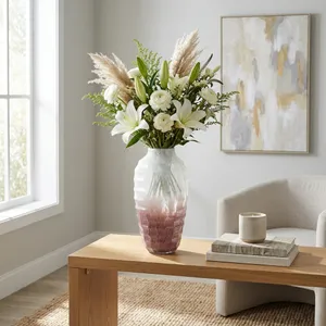BRAMHOLM PINK GLASS VASE 16 (IN) 12