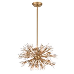 Starburst 20'' Wide 15-Light Chandelier - Satin Brass 1