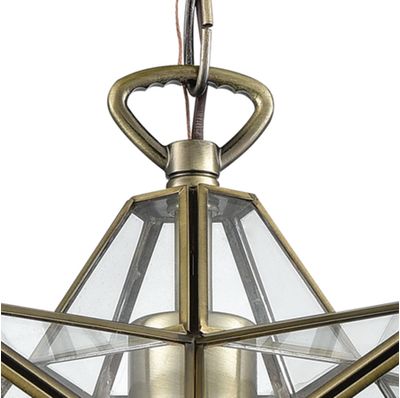 Moravian Star 12″ Wide 1-Light Mini Pendant - Antique Brass