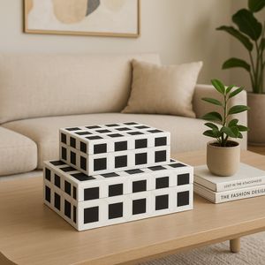 CARLINSTONE SET OF 2 WHITE BOXES 5 (IN) 11