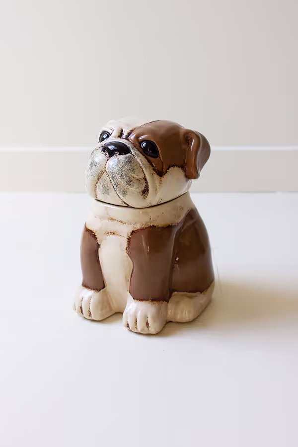 Ceramic Bulldog Canister
