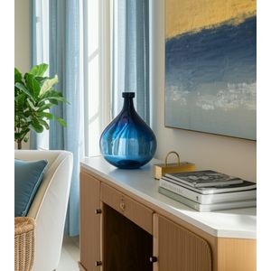 HESTONWELL BLUE GLASS VASE 13 (IN) 11