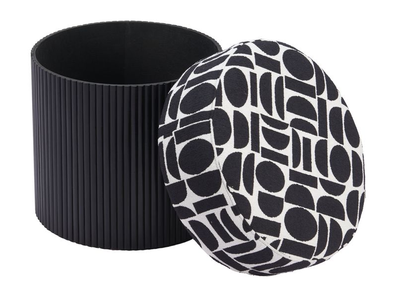 Boto Storage Ottoman Black & White 7