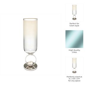 ROCKWIND WHITE GLASS VASE 21 (IN) 10
